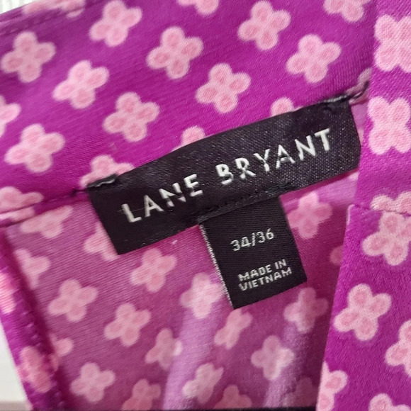 Lane Bryant Gloria Floral Swing Halter-Neck Belted Knit Top Size in 34/36 - Picture 3 of 11